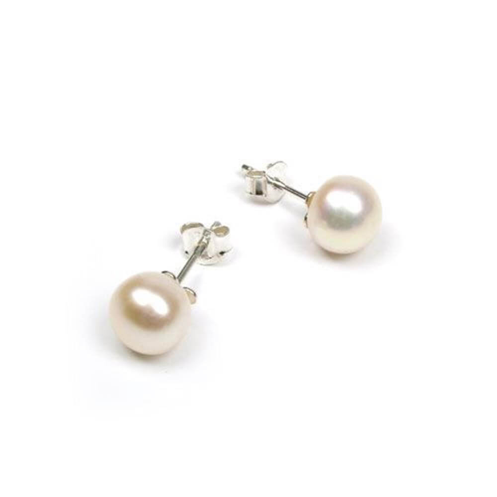 Peace of Mind White Freshwater Pearl Earring